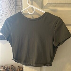 Classic Olive Green Women's Crop Top
